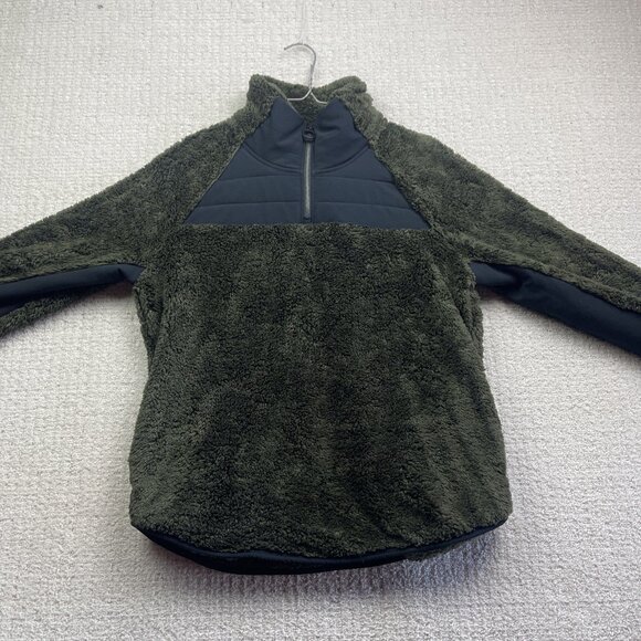 Lole Women's M Half-Zip Cozy Monkey / Sherpa Fleece Pullover Dark Green Camp - Picture 7 of 15